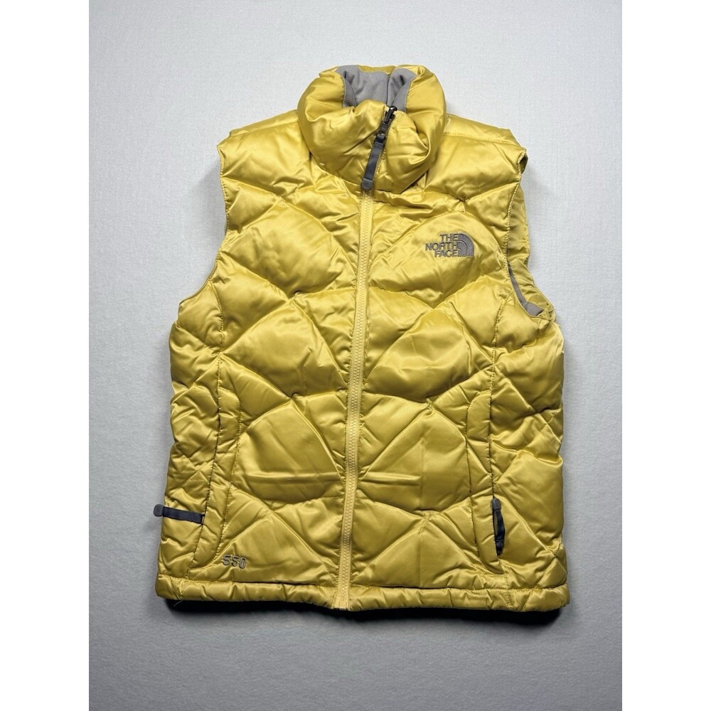 The North Face Women’s 550 Down Puffer Vest Yellow Full Zip Size XS